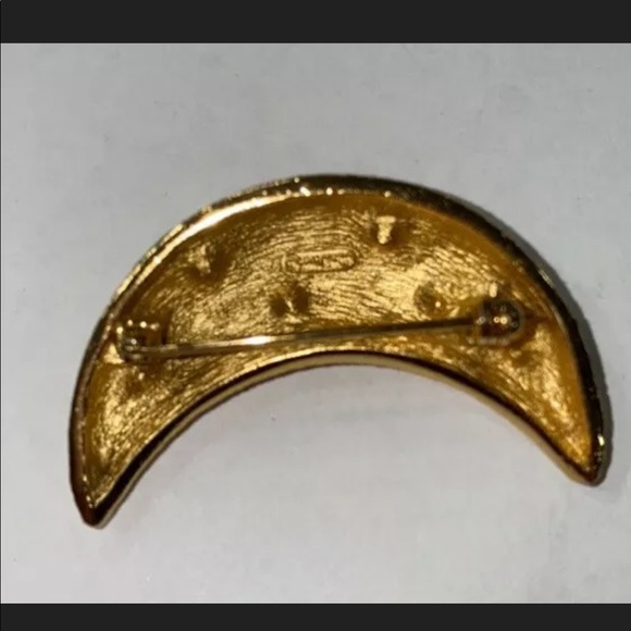 Vintage CHRISTIAN DIOR Moon Texture Crystal Brooch - Picture 8 of 8
